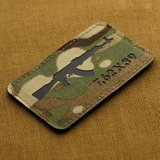 M-Tac AKM 7,62x39 Laser Cut Patch med camouflage baggrund, Velcro bagside og slidstærkt Cordura 500D til taktisk tøj og udstyr.