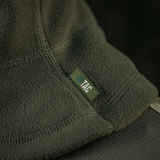 M-Tac Anatomisk Snood Justerbar Elite Fleece (320 g/m²) i blød, grøn fleece med mærkelabel, designet til koldt vejr og høj varmeisolering.