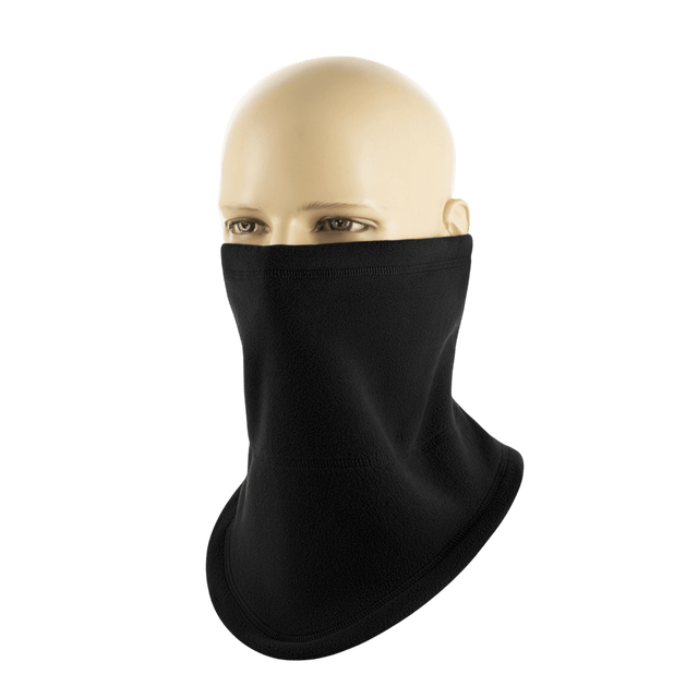 M-Tac Anatomisk Snood Justerbar Elite Fleece (320 g/m²) sort multifunktionelt koldt vejr tilbehør på mannequin hoved