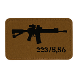M-Tac AR-15 223/5,56 Laser Cut Patch, taktisk morale patch med Velcro, Cordura 500D, design af AR-15-symbol, holdbar til outdoor-brug.