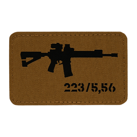 M-Tac AR-15 223/5,56 Laser Cut Patch, taktisk morale patch med Velcro, Cordura 500D, design af AR-15-symbol, holdbar til outdoor-brug.