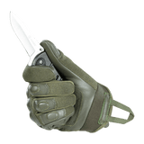 M-Tac Handsker Assault Tactical Mk.4 viser greb med ægte læder forstærkning og den dæmpende pad på knoerne, ideel til våbenbetjening.