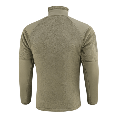 M-Tac Battle Fleece Polartec Jakke set bagfra med anatomisk pasform og slidbeskyttelse, ideel til militær og politi brug.