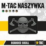 M-Tac Bearded Skull 3D PVC Patch med 3D skægget kranium design, holdbart PVC materiale, med Velcro for nem fastgørelse til tøj og udstyr.