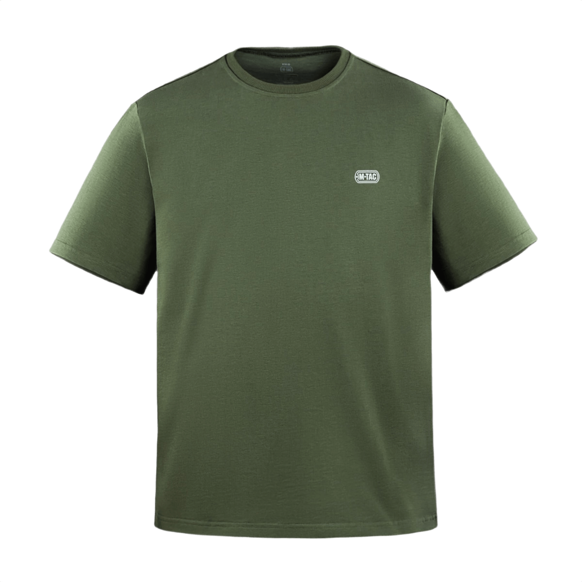 M-Tac Cotton HARD T-shirt i oversize snit, 100% bomuld, grøn farve, reflekslogo på brystet, velegnet til daglig komfort og bevægelse.