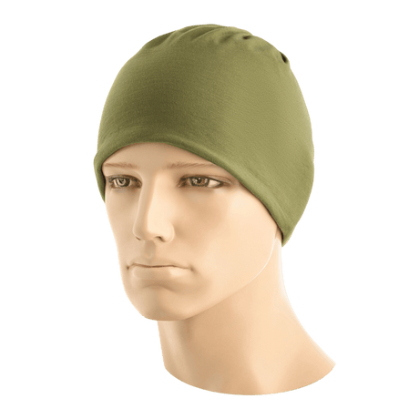 M-Tac Bomuld Tube Scarf brugt som hue, multifunktionelt tilbehør i 100% bomuld, ideel til aktiv fritid og taktisk brug, i en olivengrøn farve