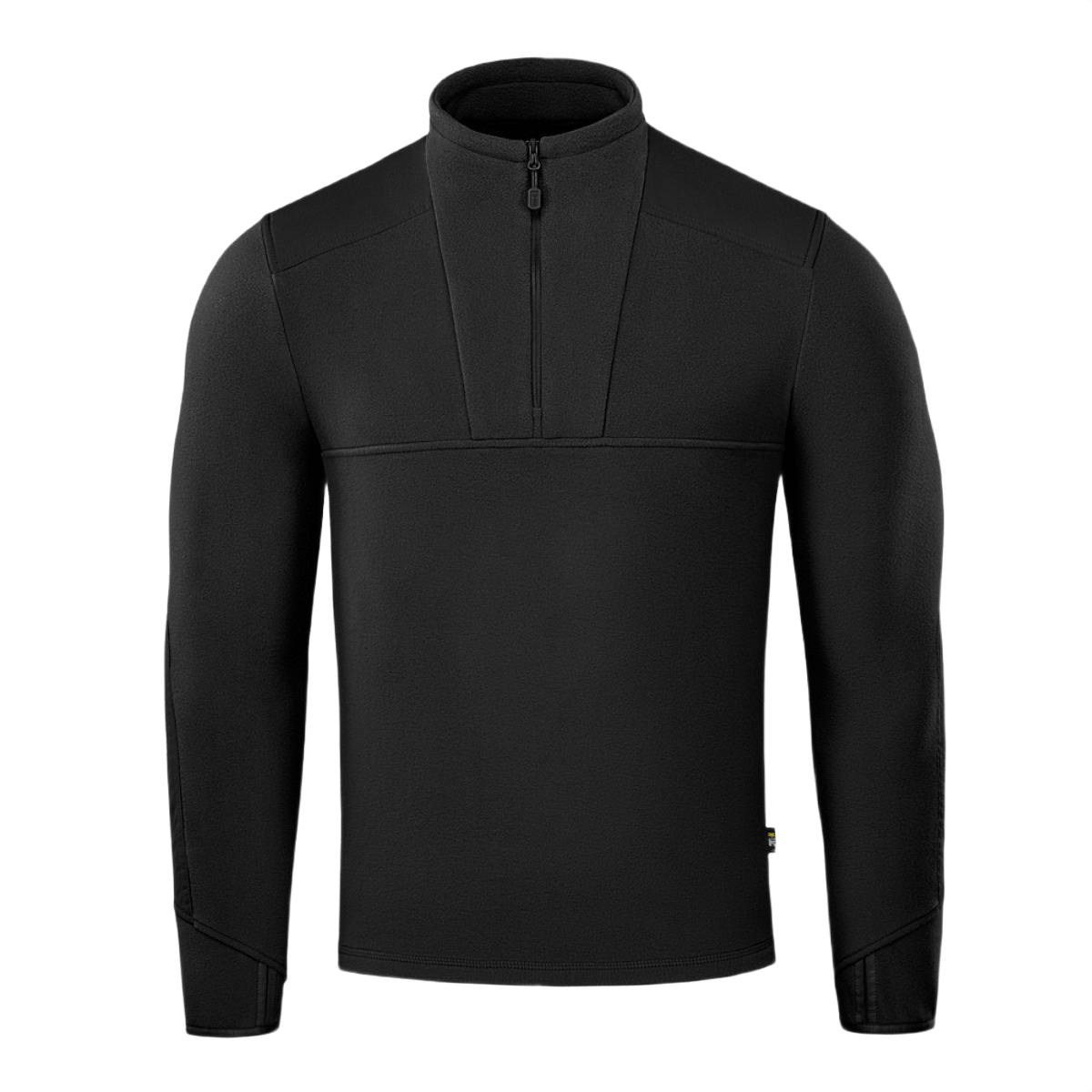 M-Tac Centurion Microfleece Jakke i sort, designet til varme og bevægelse med YKK-lynlås og forstærkede skuldre.