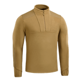 M-Tac Centurion Microfleece Jakke i beige, designet til varme og komfort med YKK-lynlås og fingerhuller til termoundertøj.