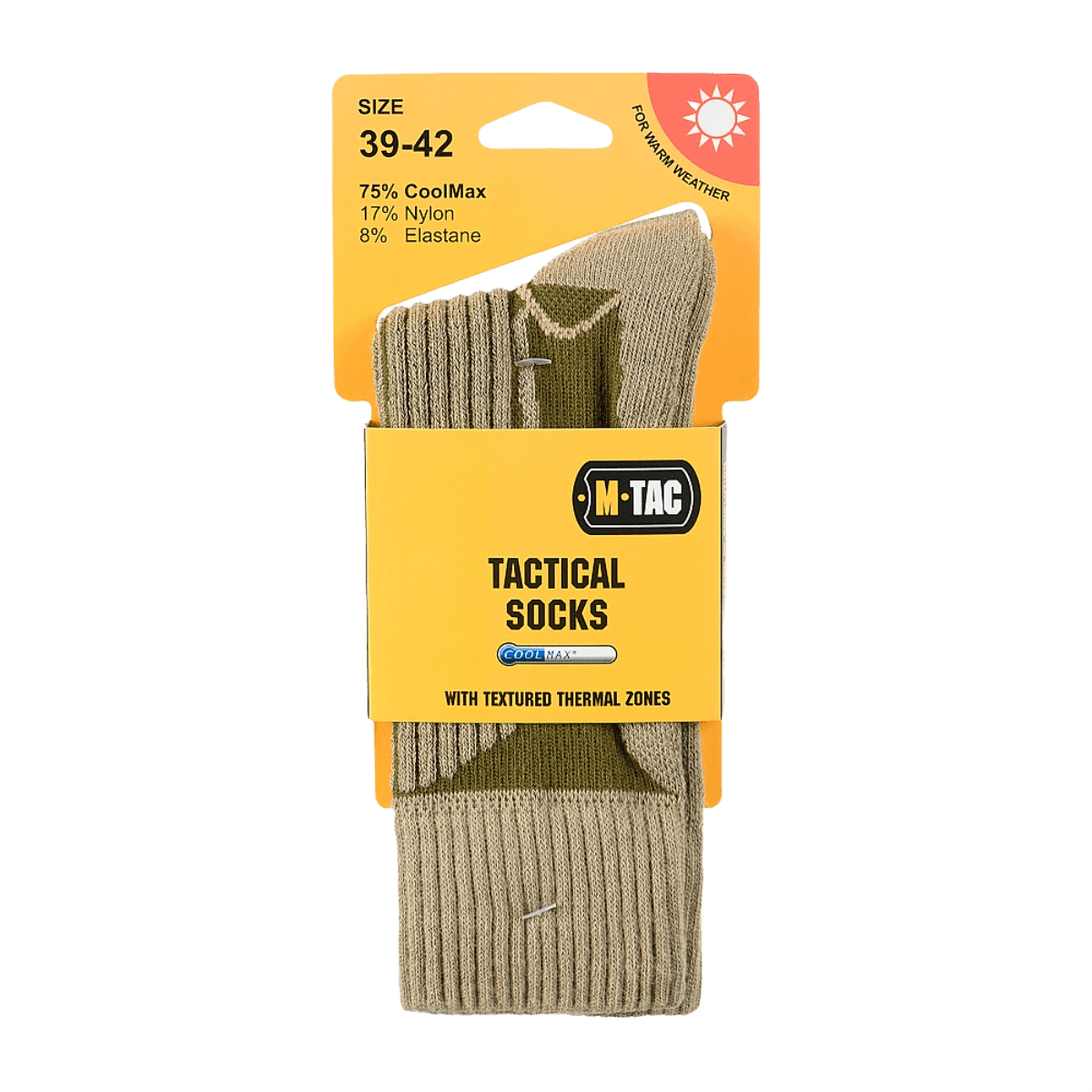 M-Tac Coolmax 75% Sokker i pakke, outdoor-taktiske sokker, fugttransporterende, str. 39-42 til udendørs aktiviteter.