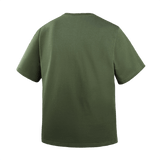 Olivenfarvet M-Tac Cotton HARD T-shirt set bagfra, oversize design for komfort og fri bevægelse, lavet af 100% bomuld.