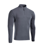 M-Tac Delta Fleece Jakke i gråt, praktisk design med tommelhuller, ideel til udendørs aktiviteter i koldt vejr.