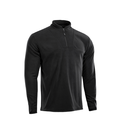 M-Tac Delta Fleece Jakke i sort, let og varm med tommelhuller, ideel til udendørs aktiviteter i koldt vejr.