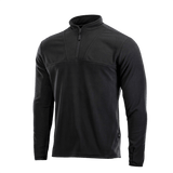 M-Tac Delta Fleece Jakke i sort med lange ærmer og tommelhuller, ideel til udendørs aktiviteter og koldt vejr.