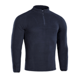 M-Tac Delta Polartec Raglan Jakke i sort fleece med høj krave og halv lynlås til udendørs aktiviteter