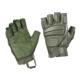 M-Tac Fingerløse Handsker Assault Tactical Mk.1 med forstærket håndflade og dæmpende kno pads til taktisk brug i grøn.