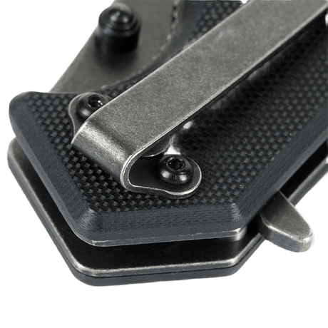 Detaljebillede af M-Tac Outdoor & Militær foldekniv - Type 8 med robust håndtag, ideel til EDC-udstyr og taktisk brug.