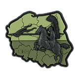 M-Tac Patch Husaria 3D PVC morale patch med vingede husar, Polens flag, 70x80mm, PVC, velcro, 3D-effekt, mod og ridderlighed.