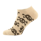 M-Tac Let Sommersokker Pirate Skull i lysebrunt design med sort pirat kraniemønster, perfekte til sport og fritid i varmt vejr.
