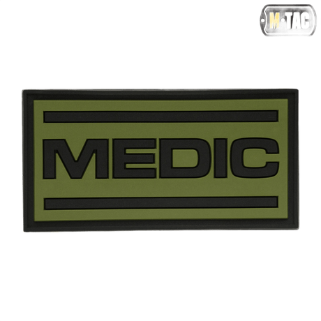 M-Tac Patch Medic PVC 3D 3D-taktil lægeplaster i grønt med velcro, fleksibelt PVC-materiale, dimensioner 70x35 mm