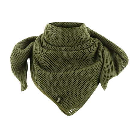 Grønt M‑Tac Mesh Tørklæde i HB mesh materiale, ideelt som camouflage og multifunktionelt tilbehør for ansigt og udstyr, 180x90 cm
