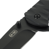 M-Tac Outdoor & Militær foldekniv - Type 4 med krom rustfrit stål klinge og G10-komposithåndtag, sort design og holdbart materiale.