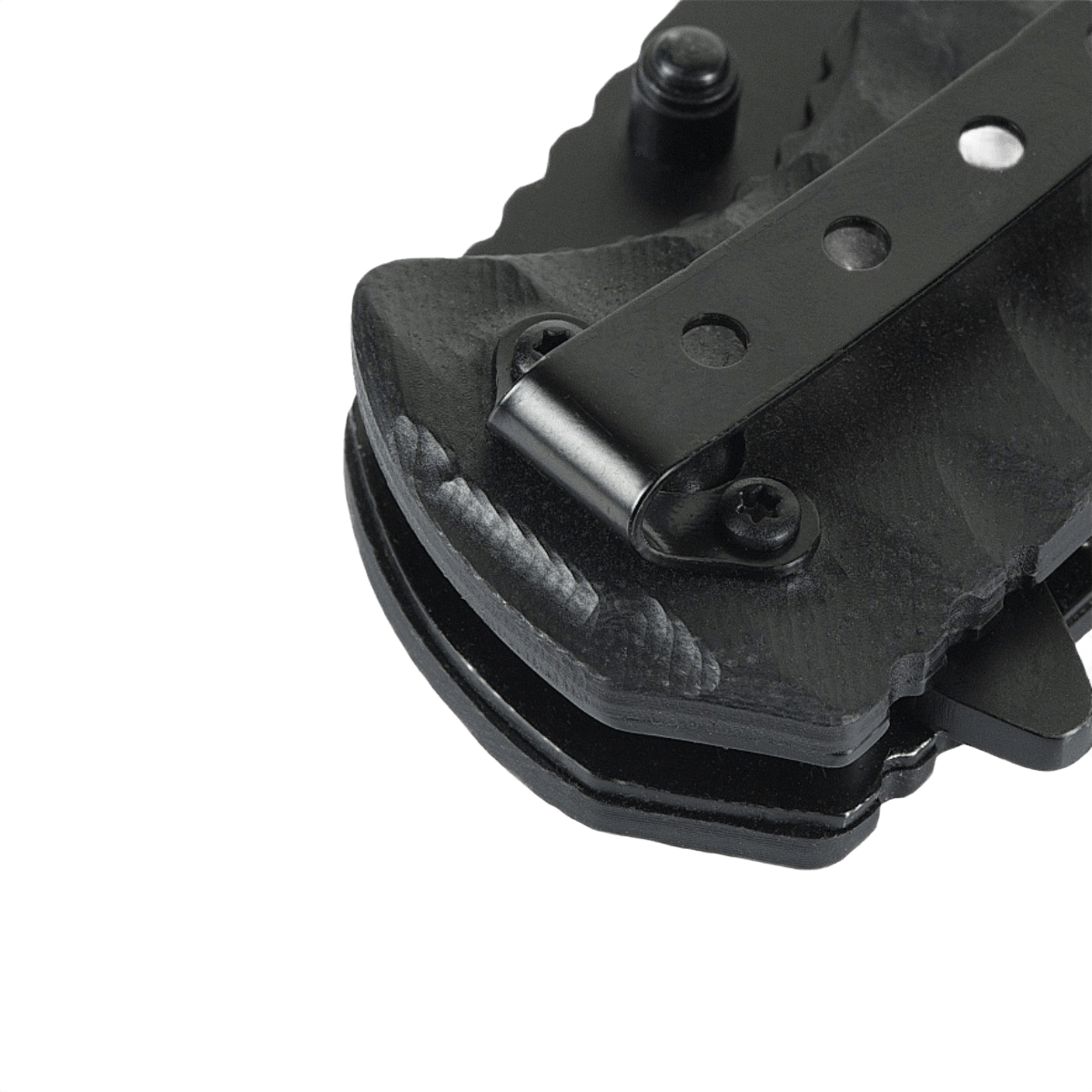 Detalje af M-Tac Outdoor & Militær foldekniv - Type 4 med slidstærkt G10-komposithåndtag.