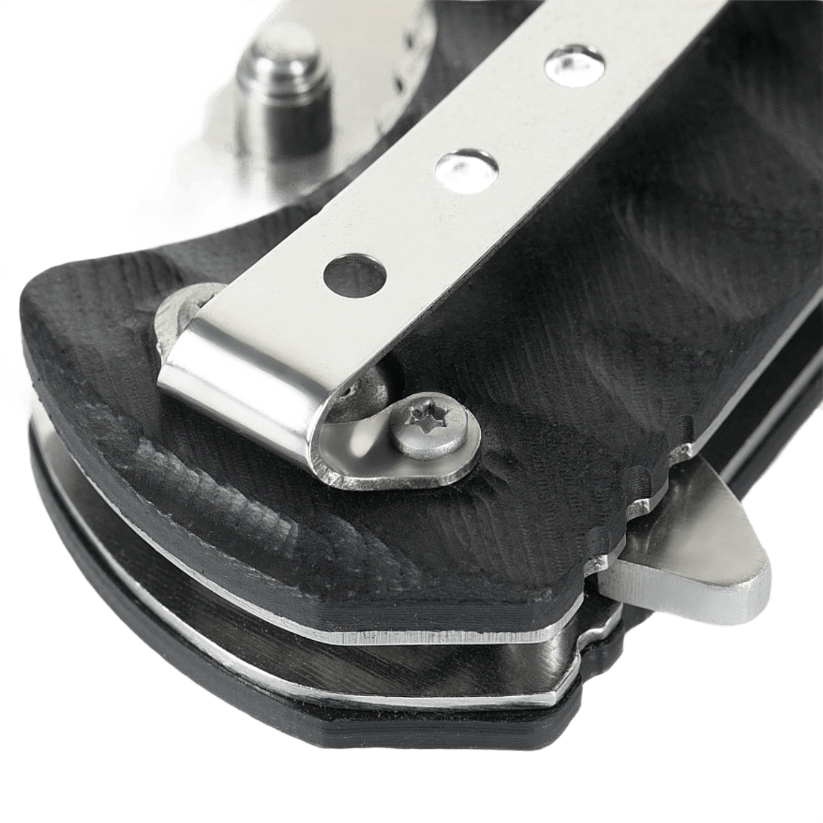 M-Tac Outdoor & Militær foldekniv - Type 8 med Clip Point klinge i krom rustfrit stål og taktisk design, perfekt til EDC-udstyr.