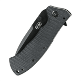 M-Tac Outdoor & Militær foldekniv - Type 7 i foldet tilstand. Letvægts design med sort belægning til EDC-udstyret.