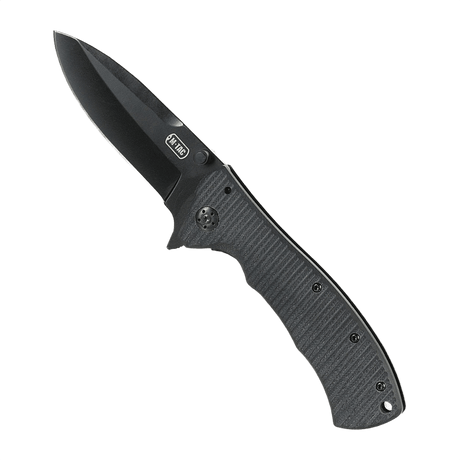 M-Tac Outdoor & Militær foldekniv - Type 7 med krom rustfrit stål klinge og sort belægning, komfortabelt design, frame-lock mekanisme