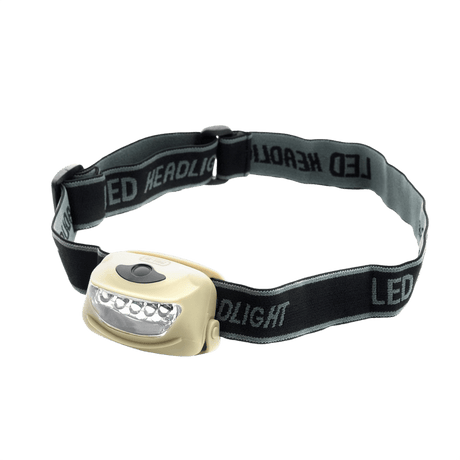 M-Tac Pandelygte 4+1 LED med elastisk hovedrem og flere lysindstillinger til udendørs brug.