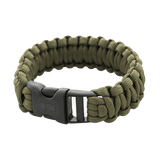 M-Tac Paracord Armbånd i militærgrøn farve, overlevelsesarmbånd med stærk og let paracord reb. Perfekt til friluftsliv. Holder op til 200 kg.