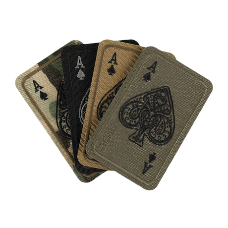 M-Tac Patch Ace Of Spades (Broderi) i Cordura 500D med Velcro, perfekt til tøj og udstyr i flere farver, 5 x 8 cm, broderet design.