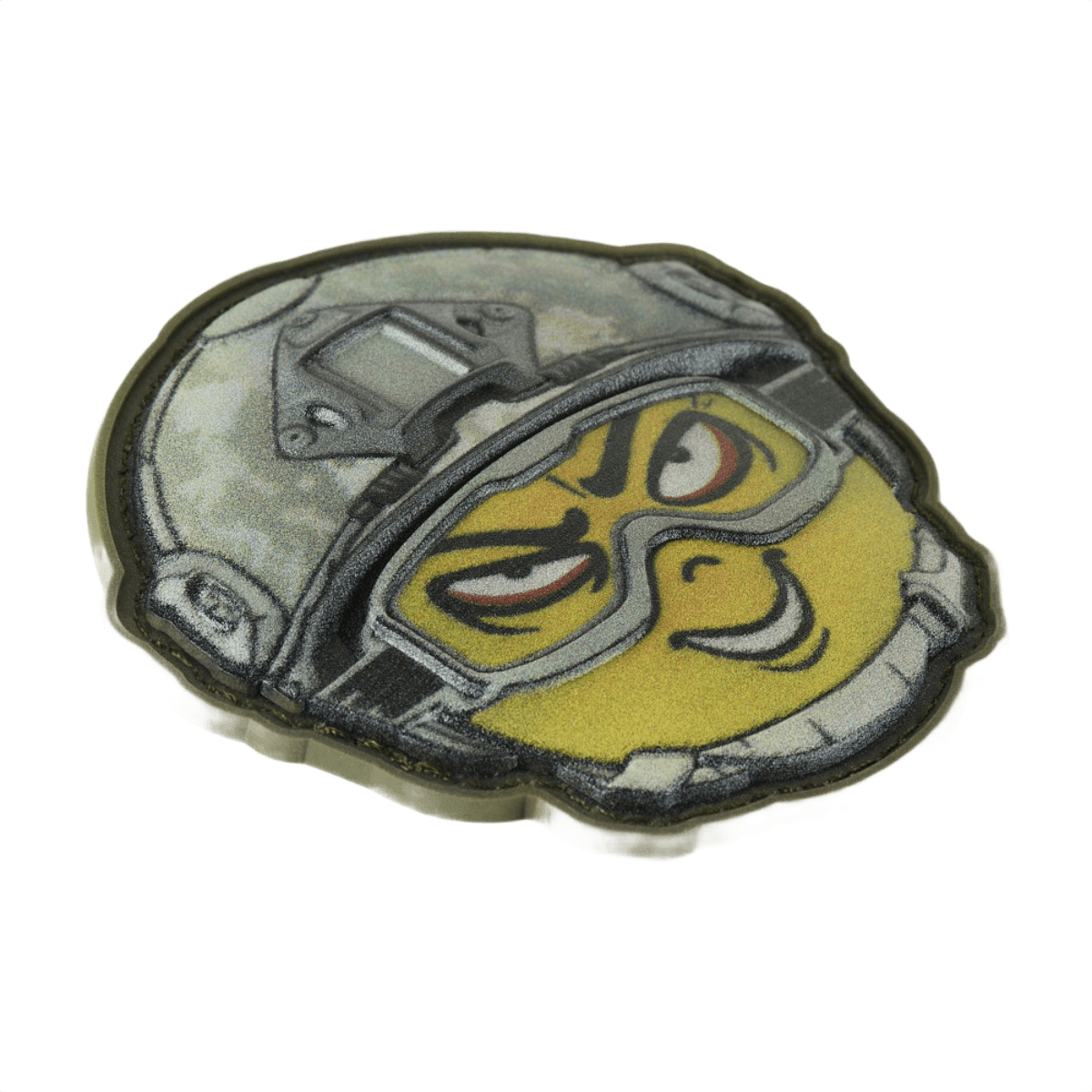 M-Tac Patch Emoji #23: Taktisk 3D morale patch i PVC med Velcro, perfekt til tøj eller udstyr. Størrelse 6.5 x 6.5 cm, sjov og udtryksfuld.