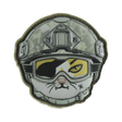 M-Tac Patch Emoji #12 PVC morale patch med kat i hjelm og Velcro, sjovt tilbehør til tøj, taske eller udstyr.