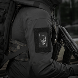 M-Tac Patch Face of War (Broderi) broderet kranie på ace of spades kort fastgjort på tøj, Cordura 500D, symboliserer mod og frygtløshed.