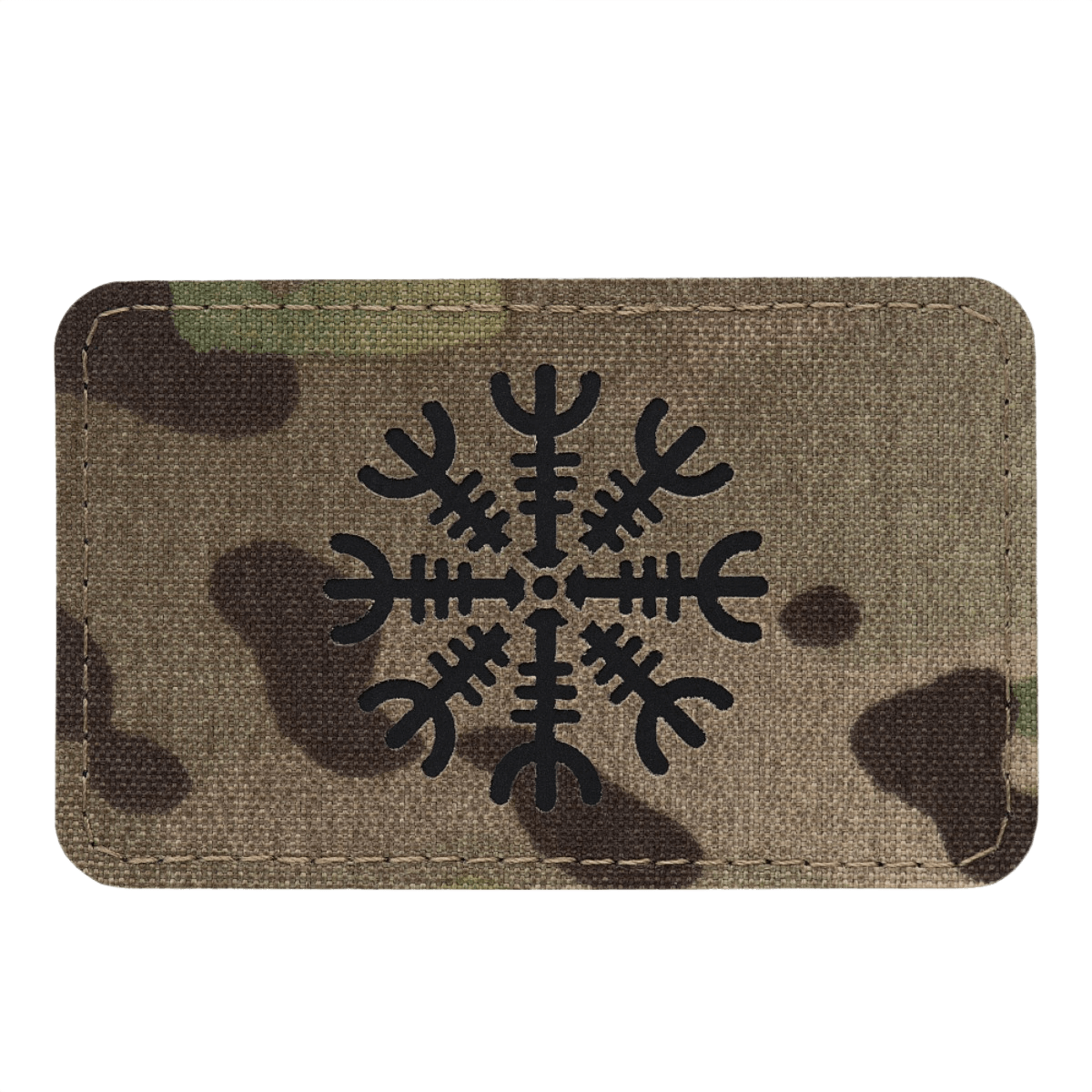 M-Tac Patch Helm of Horror Vandret Laser Cut med ægishjálmur design på holdbart Cordura 500D materiale med Velcro fastgørelse.