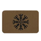 M-Tac Patch Helm of Horror Vandret Laser Cut i holdbar Cordura 500D med ægishjálmur design, ideel til uniform eller taktisk udstyr.