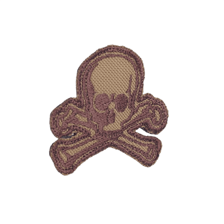M-Tac Patch Old Skull Velcro med 3D-effekt, brun kranie design, velegnet til uniform og udstyr, dimensioner 45 x 55 mm, tekstilmateriale.