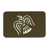 M-Tac Patch Ravneflag Laser Cut med sort ravn, symboliserer krigslyst og sejr. Perfekt til taktisk udstyr og uniform. Cordura 500D.