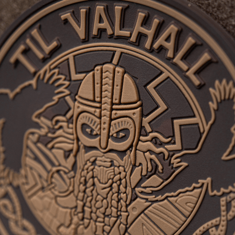 M-Tac Patch Til Valhall PVC hylder norske soldater med 3D-design i PVC, perfekt til uniform eller taske, diameter 80 mm, med velcro-bagside.