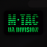 M-Tac Patch UA Division Laser Cut med selvlysende materiale og velcro, ideel til militær eller taktisk udstyr, størrelse 80 x 50 mm.