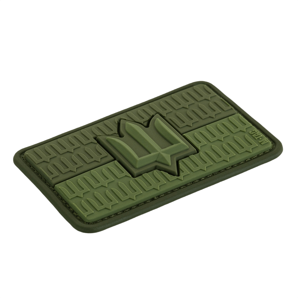 M-Tac patch Ukraine Flag med ZSU Trident PVC med grøn baggrund og 3D-design symboliserer ukrainsk stolthed og militær arv.