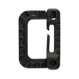 M-Tac Plast Karabin i sort ABS-plast, let og holdbar til brug på vest, bælte, eller taske. Måler 85 x 60 mm. Ikke egnet til klatring.