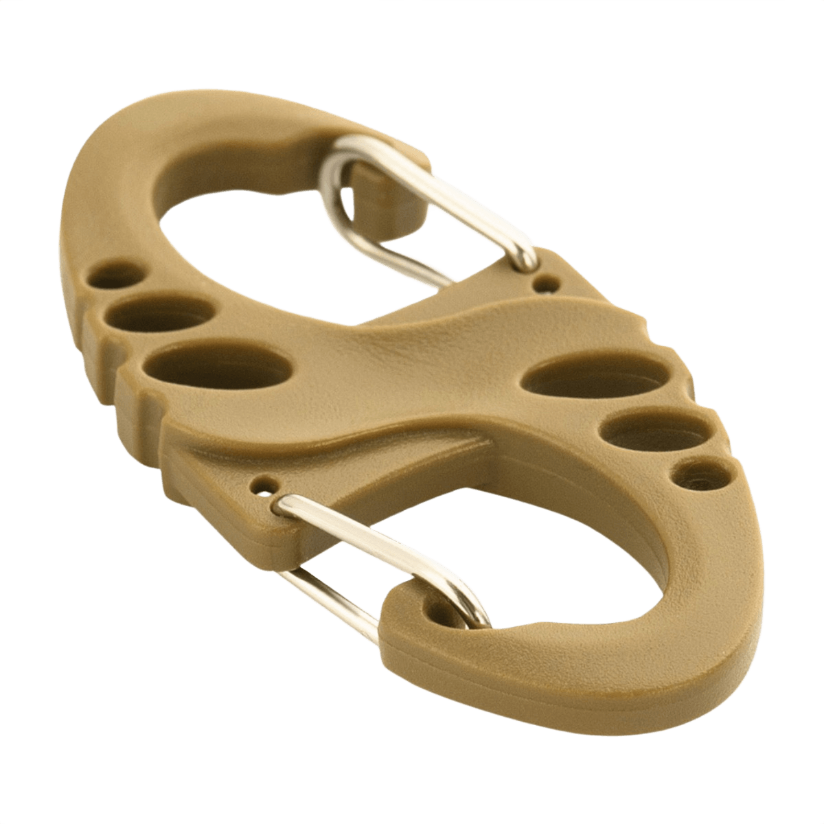 M-Tac Plast S-Krog Karabinhage i plast og stål, perfekt til nøgler og let udstyr, måler 50 mm og vejer meget let, ikke til klatring.