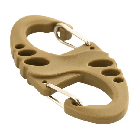 M-Tac Plast S-Krog Karabinhage i plast og stål, perfekt til nøgler og let udstyr, måler 50 mm og vejer meget let, ikke til klatring.