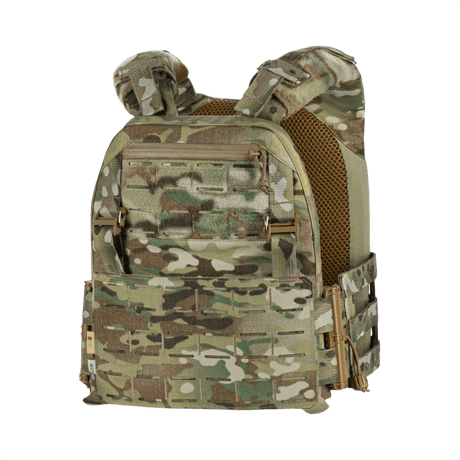 M-Tac Plate Carrier Cuirass Elite Gen.II med slidstærkt Cordura 500D materialevalg og hurtiglåse til taktisk brug. Ideel til ESAPI Medium plader.