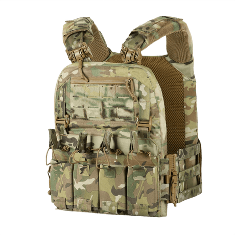 M-Tac Plate Carrier Cuirass FAST XL QRS beskyttelsesvest i Cordura 500D med hurtig-lås, ESAPI XL kompatibilitet.