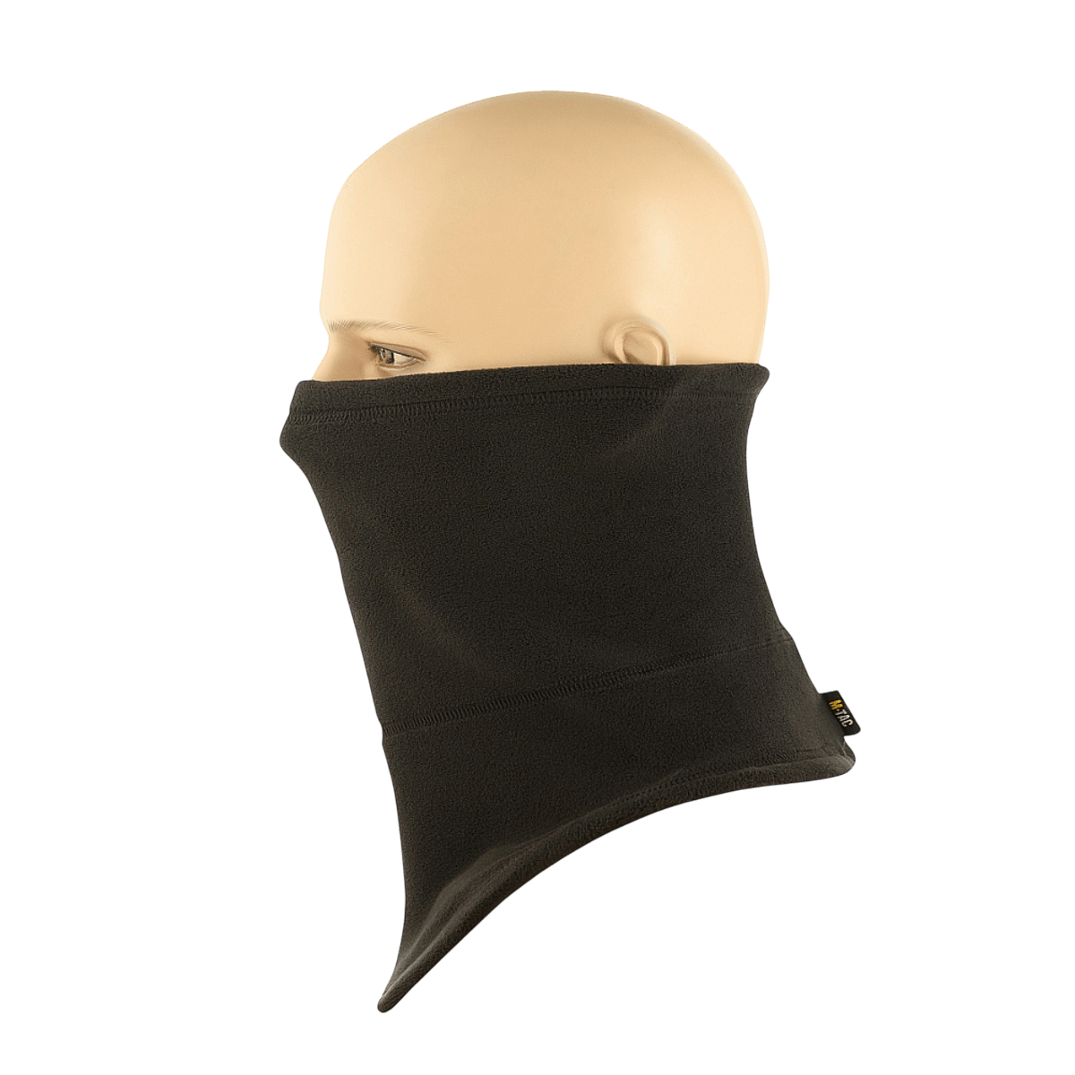M-Tac Polartec Anatomic Tube Scarf i sort fleece på mannequinhoved, designet til beskyttelse mod vind og let regn.
