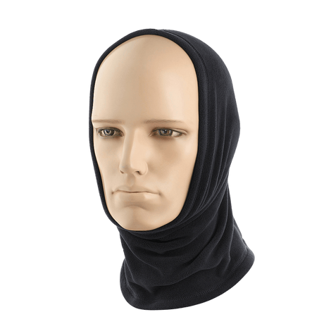 M-Tac Polartec Lang Tubehalstørklæde på mannequin, ideel til vindbeskyttelse og koldt vejr. alsidig brug som halsrør, maske eller pandebånd.