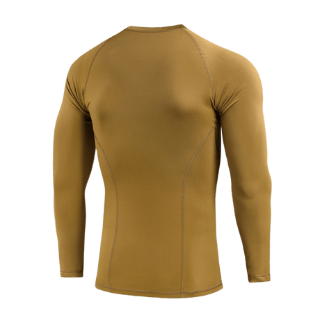 M-Tac Level I Polartec Thermal Shirt i brun farve, termoregulerende baselayer med Power Dry® materiale, anatomisk pasform og flade sømme.